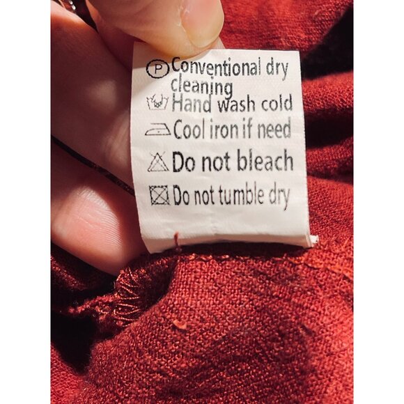 Womens Sleeveless Burgundy Button-Front Romper W Pockets 80%Viscose & 20%Linen M - Picture 6 of 12